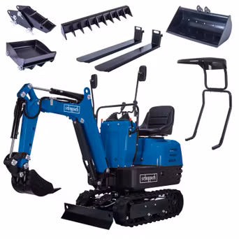 Steflio Mini-Bagger mit Verbrennungsmotor, 8,5 PS, Raupenantrieb, Grabtiefe 2330 mm